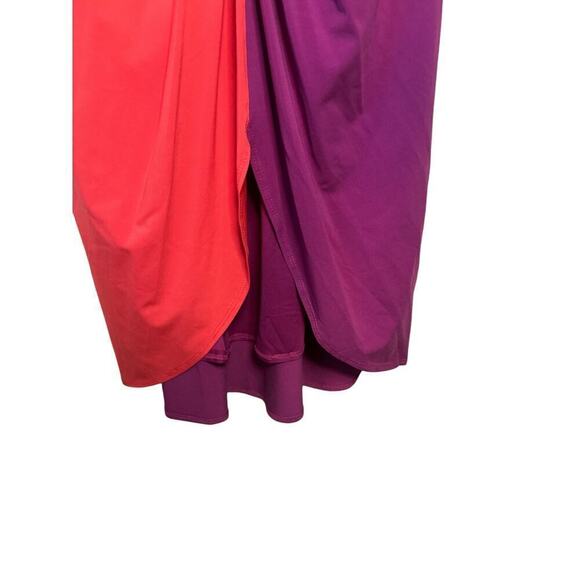 Trina Turk Women's Twist Front Vivid Viola Midi Dress Size L Pink Orange… - Picture 6 of 9